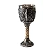 Otartu 7.5''H Gothic Skeleton Viking Skull Wine Goblet Cup Chalice Stainless Steel Liner