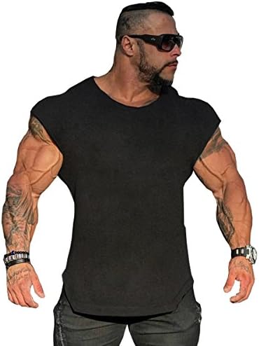 Muscle Killer Mens Workout Gym Tanks Muscle Cut Out Shirts Drop Shoulder Tee T-Shirts