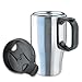 Isosteel 0.4 L Auto-Insulation Bottle with Plastic Screw Cap Double-Layered Skid-Free Base Sealable Drinking Spout, 18/8 Stainless Steel