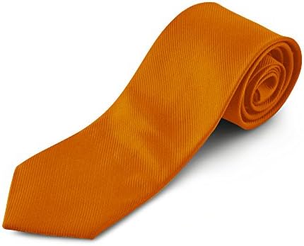 Orange Necktie by Harvest Male - Solid Tie for Men &amp; Boys for Suit, Wedding or Prom