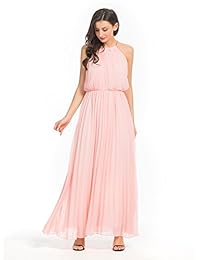 Vestido de gasa casual para dama, corte al hombro, plisado