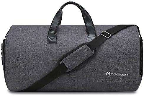 Convertible Garment Bag with Shoulder Strap, Modoker Carry on Garment Duffel Bag for Men Women - 2 in 1 Hanging Suitcase Suit Travel Bags (Black) 1 Convertible Garment Bag with Shoulder Strap, Modoker Carry on Garment Duffel Bag for Men Women - 2 in 1 Hanging Suitcase Suit Travel Bags (Black)
