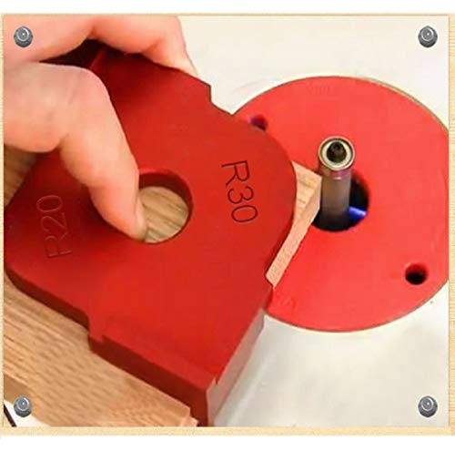 Set of 2 Aluminium Alloy Wood Panel Corner Radius of Quick Table of Router Bit Gauge Templates Kit, for Routing Rounded Corners R10 R15 R20 R30, Woodworker Woodworking Round Accessories