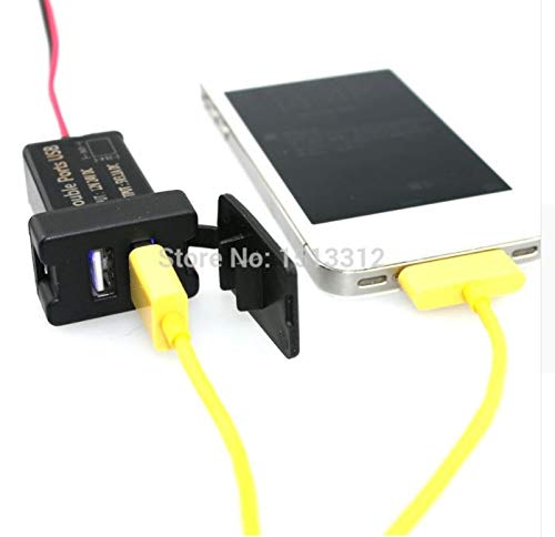 Fastener & Clip Dual USB Charger Port Charger 3.1A Power Socket for Smart Phone PDA Ipad iPhone for Toyota with Waterproof USB Protective Cover