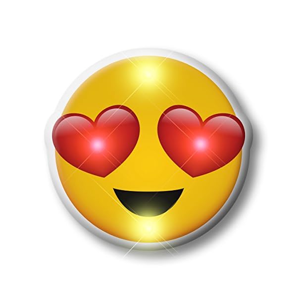 Light Up Heart Eyes Emoji Flashing Blinking LED Body Light Lapel Pins