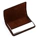 Partstock Premium Stainless Steel & Smooth PU Leather Business Name Card Holder Credit Card Case/ID Case with Magnetic Shut. Perfect Gift - Brown