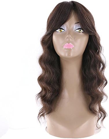 KEMY HAIR FASHION 20"Human Hair Wigs With Bang Natural Loose Wave Natural Color Brazilian Long Virgin Hair Wigs For Black Women