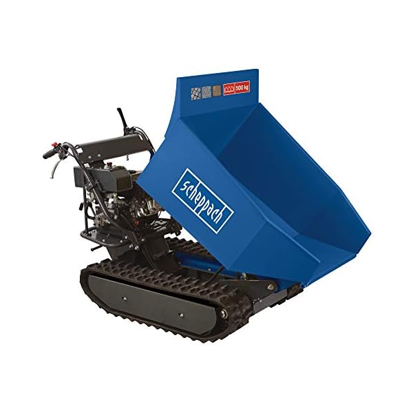 Scheppach DP6500 Benzin Ketten Dumper | 500 kg Zuladung | 4-Takt Benzin Motor mit 8 PS & 270ccm | 3x Vorwärts- / 1x… – Bild 3