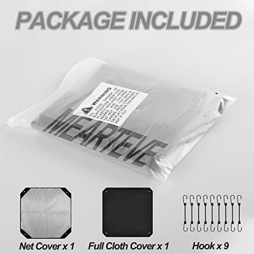 Timechee Air Conditioner Cover All Season,AC Covers for Outside Universal Center AC Unit Winter Waterproof Mesh and Heavy-Duty Tarpaulin Black 2 Pcs 36 x 36