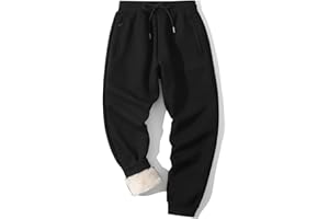 Yameekamulga Men's Winter Fleece Pants Sherpa Lined Sweatpants Active Athletic Running Jogger Track Causal Pants