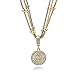 Long Necklace,Gold Silver Rose Gold Plated 3-Color Multilayer Necklaces with Rhinestone Crystal Disco Ball Pendant Fashion Jewelry Gift for Women at Birthday