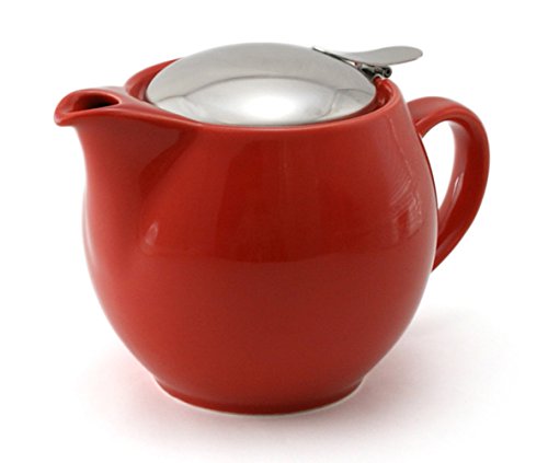 ZEROJAPAN 15oz Round Teapot with SLS Lid and Infuser (Tomato) - Thumbnail 7