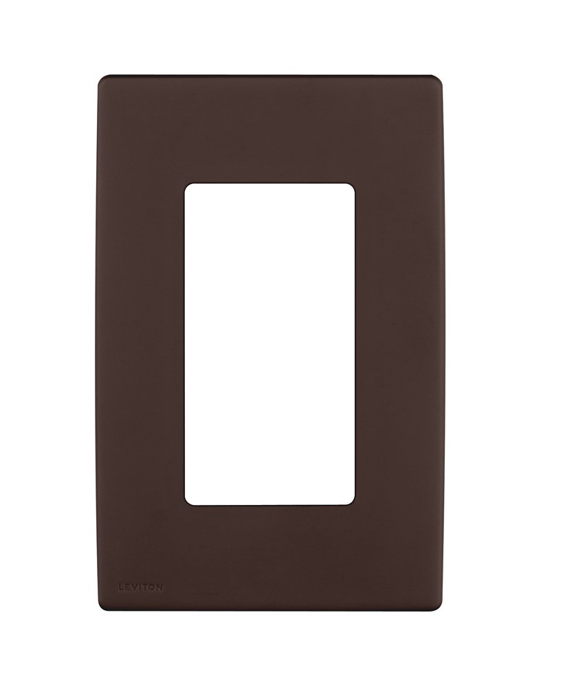 Leviton Renu REWP1-WB One-Gang Screwless Snap-On Wallplate, Walnut Bark