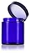 JUVITUS 4 oz / 120​ ​ml Cobalt Blue Glass Straight Sided Jar with Black Smooth Lid (​6 pack)