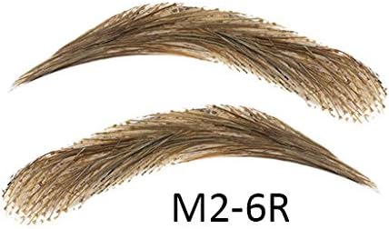 Artificial, semi-permanent, stick-on eyebrows made of 100% natural hair, handmade (M2-6R)