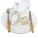 Feyarl Gold Napkin Rings Sparkly Crystal Beads Napkin Holders for Wedding Centerpieces Special Occasions Celebration Romantic Candlelit Banquet Festival Decoration(8pcs)