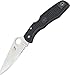 Spyderco Pacific Salt Lightweight Folding Knife - Black FRN Handle with PlainEdge, Hollow Grind, H-1 Steel Blade and Back Lock - C91PBK