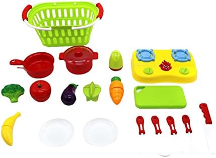 ZERBO PRETEND Pretend and Play Mini Food Playset, Chop and Cook Kitchen Toy Set
