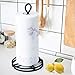 SRIWATANA Sturdier Paper Towel Holder, Simply-Tear Paper Towel Stand Rack with 2-Tier Metal Base, Black