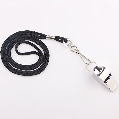 HOSL 12 Pcs Whistles-Stainless Steel Whistles, Comes with Lanyard, Great for Referee, Coaches, Training, Sports, etc - Thumbnail 2