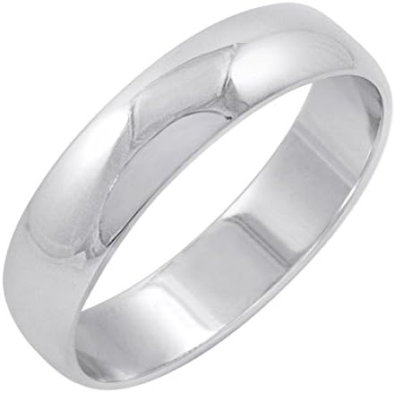 Men's 14K Yellow or White Gold 5mm Traditional Plain Wedding Band (Available Ring Sizes 8-12 1/2)
