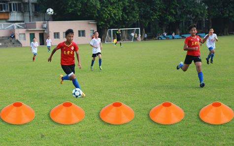 Disc Cones (Set of 50) Agility Soccer Cones with Holder for Training, Football, Kids, Sports, Field Cone Markers (100) - Thumbnail 5
