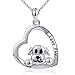 DAOCHONG Mom Gifts 925 Sterling Silver I Love You Heart Dog Pendant Necklace for Women, 18