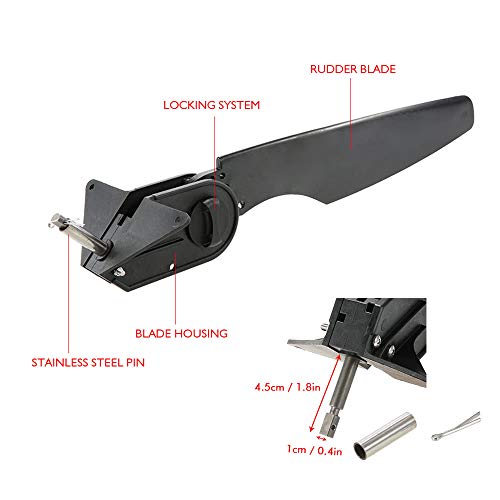 HOOMBOOM Kayak Boat Rudder, Fishing Watercraft Canoe Rudder (Nylon Glass Fiber) Replacement Parts Foot Control Steering System Kayak Accessories with Control Line Kit