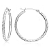 14k Gold Hand Engraved Diamond-cut Round Hoop Earrings -1'' Diameter (white-gold)…
