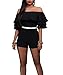 CoCo fashion Sexy Ruffle Off Shoulder One Piece Short Jumpsuit Rompers
