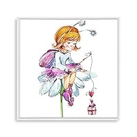 Framed Canvas Wall Art Cartoon Pattern Canvas Prints Home Artwork Decoration for Children's Room,Bedroom - 16x16 inches