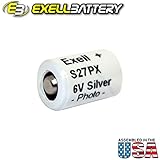 Exell Battery S27PX 6V Silver Oxide Battery EPX27 V27PX 4NR43 KX27 HS3C, White/Silver