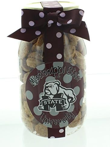 Gourmet Foods Nam's Bits 10oz Chocolate Chip Cookies in Mississippi State University Plastic Quart Jar.