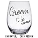 Shop4Ever Groom To Be Laser Engraved Stemless Wine Glass