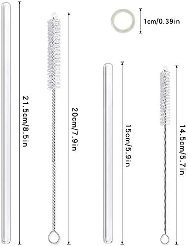 Glasstrohhalme Wiederverwendbar, 16er Set Metall Strohhalme Transparent Trinkhalm Gerade, Gesund, Umweltschonend… – Bild 4