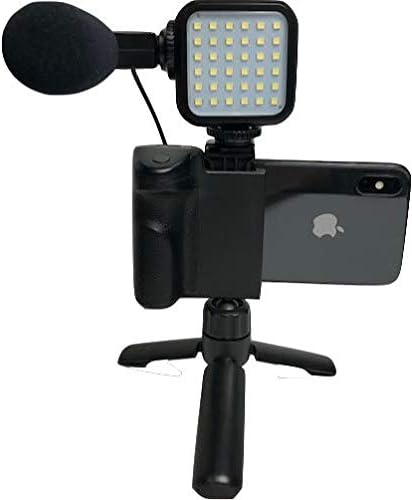 DigiPower Follow me Vlogging Set including LED Video Light + Microphone + Camera Grip with Mobile Phone Holder + Mini Tripod - Image 3