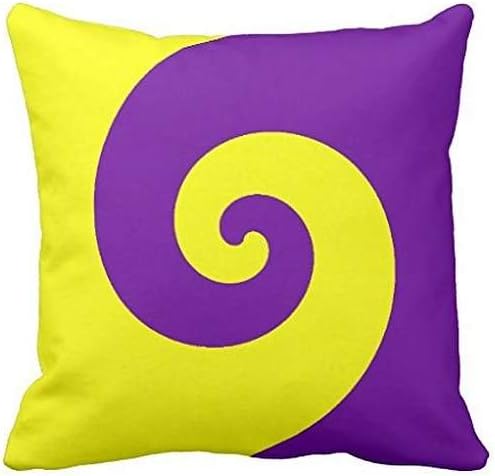 Purple and Yellow Twirl Throw pillow case 22*22
