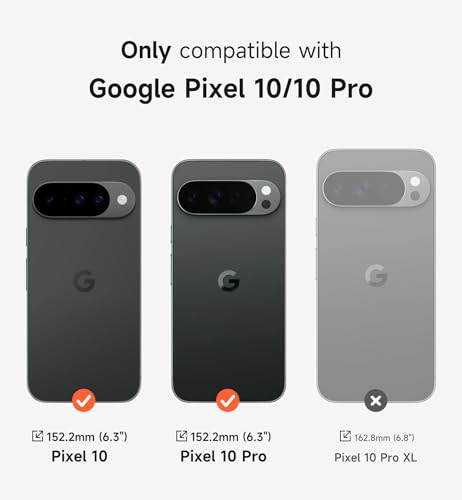 SURITCH Magnetic Case Compatible with Google Pixel 10/10 Pro with Camera Cover & Adjustable Metal Kickstand Shockproof Bumper Case Slim Protective Cover for Pixel 10/10 Pro (2025)-Black