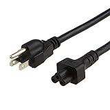 3 Prong AC Power Cord, UL Listed CableCreation 2-Pack 1 feet Short Power Cable for Dell HP ASUS XPS Lenovo Toshiba Acer Sony Computer, IEC-60320 IEC320 C5 to NEMA 5-15P, 0.3M / Black