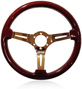 350mm Steering Wheel Cherry and Chrome
