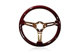 350mm Steering Wheel Cherry and Chrome