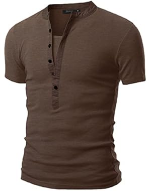 Mens Henley T-shirts with Short Sleeve