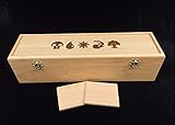 Magic the Gathering Engraved Deck Box with Hinges & 2 Latches-16 3/4x4 1/2 x4 1/4- Mana Symbols