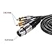 ammoon 1 XLR Female to 2 RCA Male Plug Stereo Audio Cable Connector Y Splitter Wire Cord (3M)