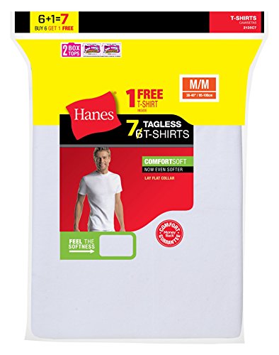 UPC 043935542818, Hanes Men&#39;s Tagless Crewneck Undershirt 7-Pack (Includes 1 Free Bonus Crewneck), White, XL