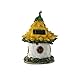 Ivy Home Solar Powered Garden Fairy House Statuary,Yellow Sunflower