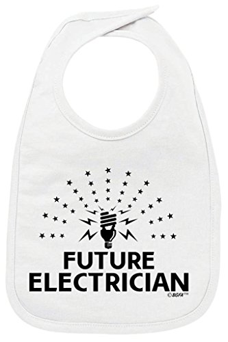 Toddler Clothes Future Electrician Light Blue Bodysuit and White Bib Bundle 12 Months - Thumbnail 2