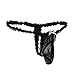 Freebily Men's Lace Thongs G String Sissy Pouch Panties Sheer Mesh Underwear Lingerie Black Medium (waistline 29.0-43.0