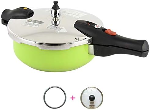 Pressure Cookers Stainless Steel Pressure Cooker Ceramic Paint 3 Liter Induction Cooker Gas Stove Universal Cookware (Color : Green, Size : 3L)