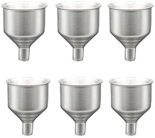 Glitterymall Stainless Steel Metal Funnels Set for Liquids Essential Oil Bottles Flasks Filling Flasks Narrow Jars and Bottles, Pack of 6pcs